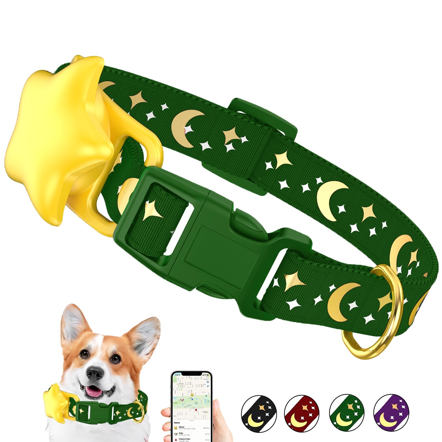 Airtag Dog Collar, Dog Collar for Large Dogs, Dog Collars for Medium Dogs, Dog Collars for Small Dogs with AirTag Holder Case, Dog GPS Tracker Collar