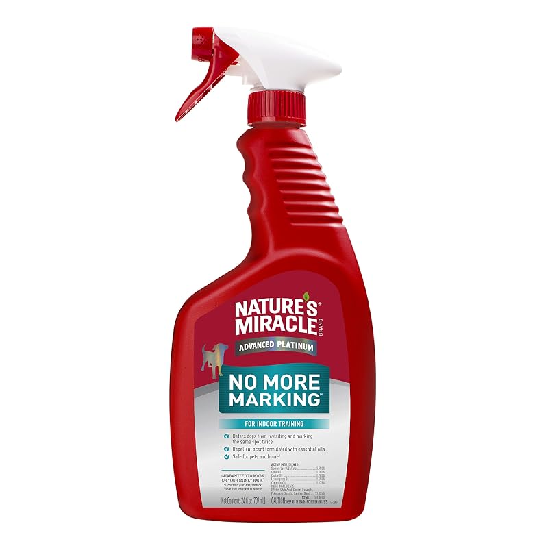 Repelente em Spray para Cães Nature's Miracle Advanced Platinum No More Marking com Óleos Essenciais, 720 mL