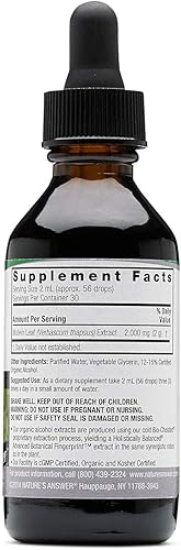 Miniatura 2 de Nature's Answer Hoja de gordolobo con alcohol orgánico de 2000 mg de extracto de 2 onzas  Apoya la función respiratoria  Vegano, sin OMG, sin
