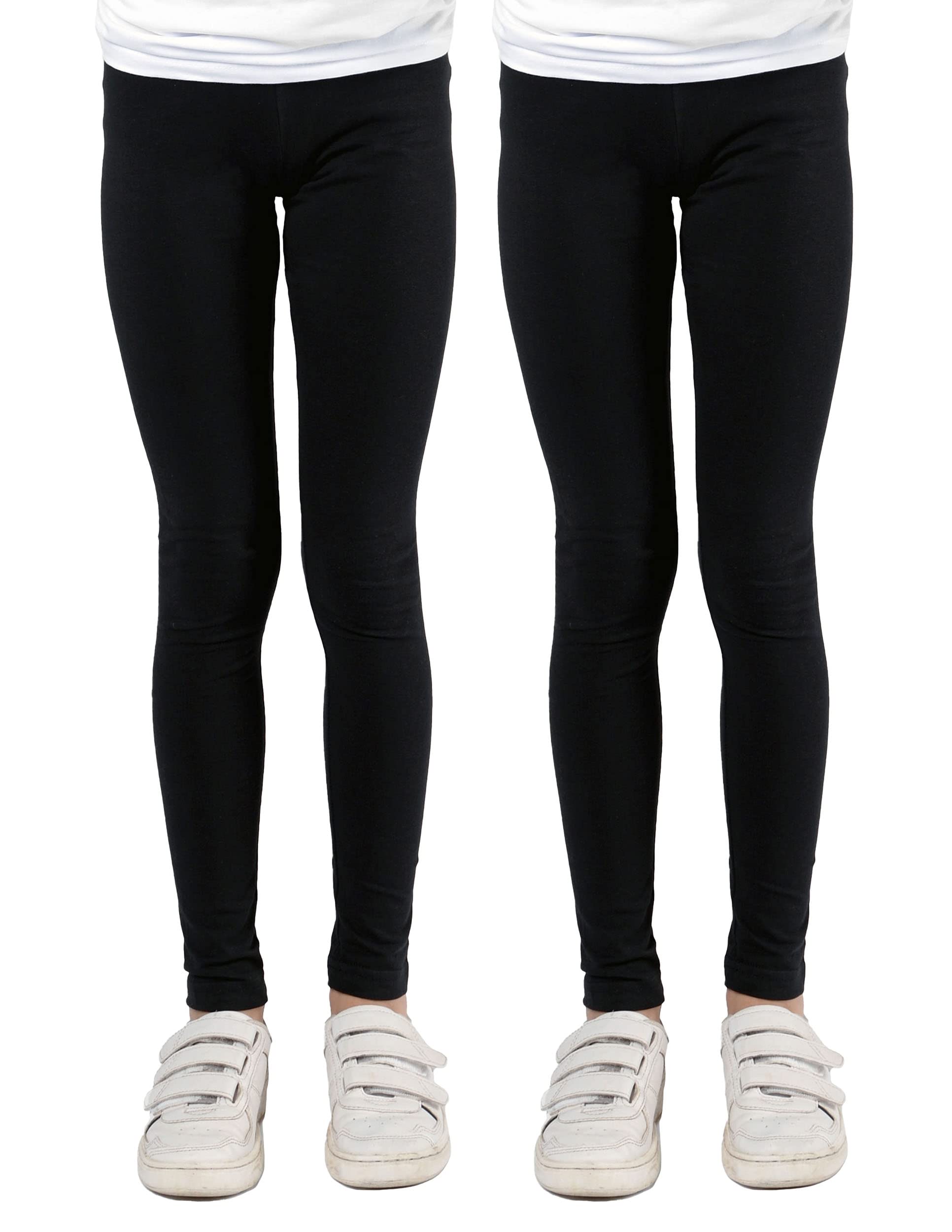 Leggings para niña, Ropa Niña, Pack Doble, Cómodos, Elásticos, Resistentes, Versátiles, Combinables, Color Negro, Talla 140-176, 176 cm