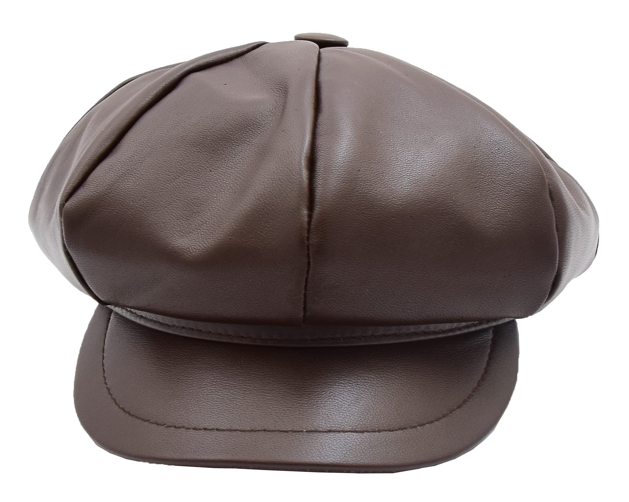 A1 FASHION GOODS Gorra de cuero suave para mujer, estilo panadero, color negro, marrón, rojo y blanco