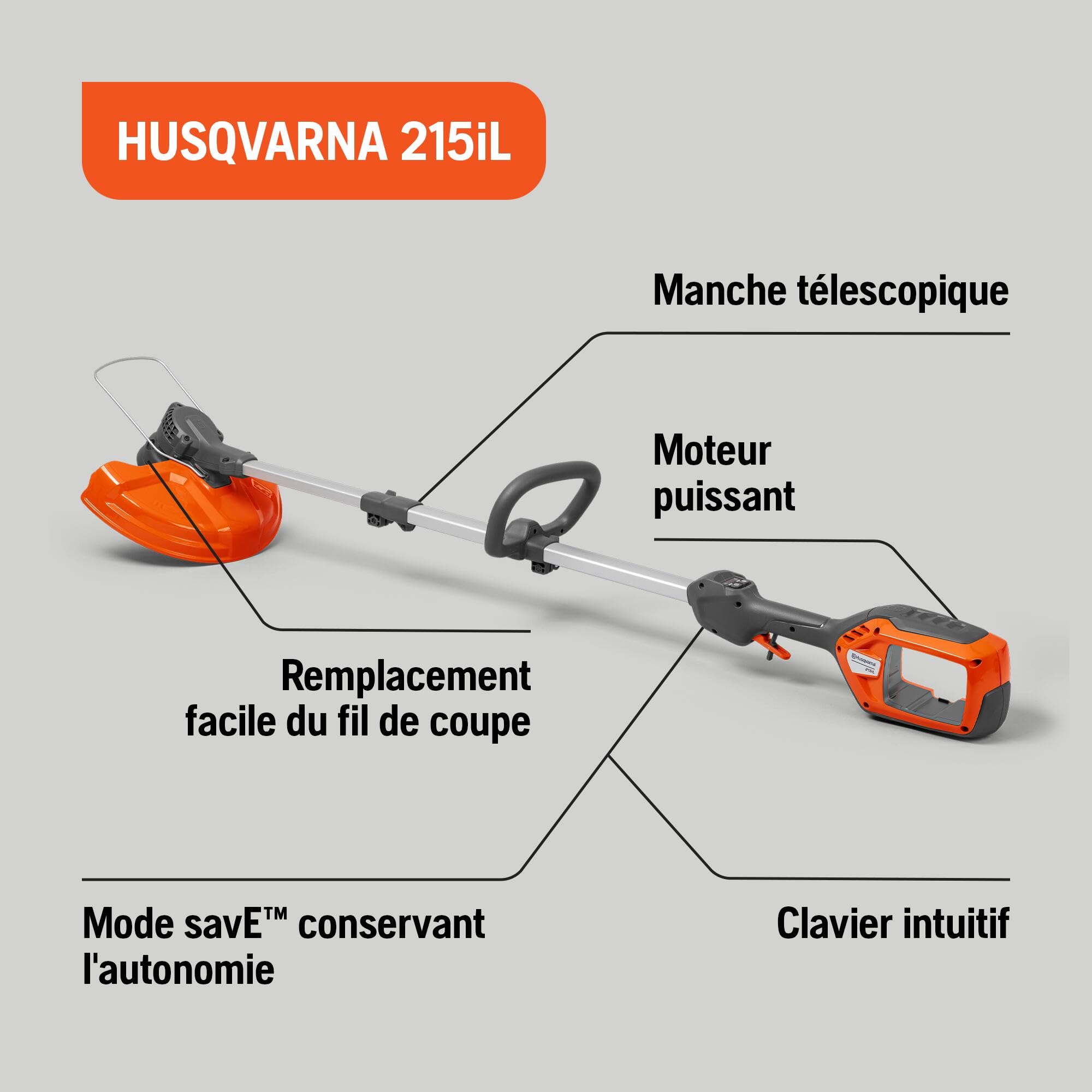 Husqvarna 215iL Coupe-Bordures sur Batterie