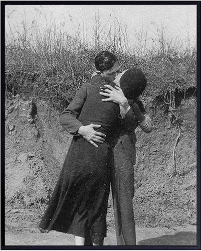 Bonnie and Clyde - Arte de pared de gángster - Forajido histórico, decoración de pared de ladrón de bancos, regalo único para hombres, niños,