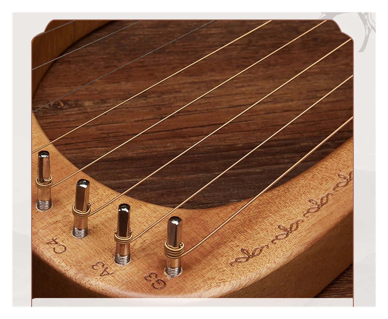 Lyre Harfe Mahagoni Harp String 19 Design Tragbares Musical Lyre Harp Wood Music Tool (Color : 19 strings Style B)