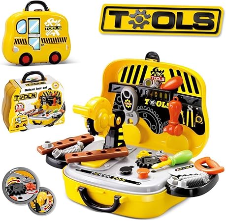 Amazon Uiiq おままごと 大工さん 工具セット 工具おもちゃ 男の子向け 組立て 玩具 ごっこ遊び ツール工具箱 収納トランクセット イエロー 大工さん おもちゃ Amazon Uiiq おままごと 大工さん 工具セット 工具おもちゃ 男の子向け 組立て 玩具 ごっこ遊び ツール工具箱 収納トランクセット イエロー 大工さん おもちゃ