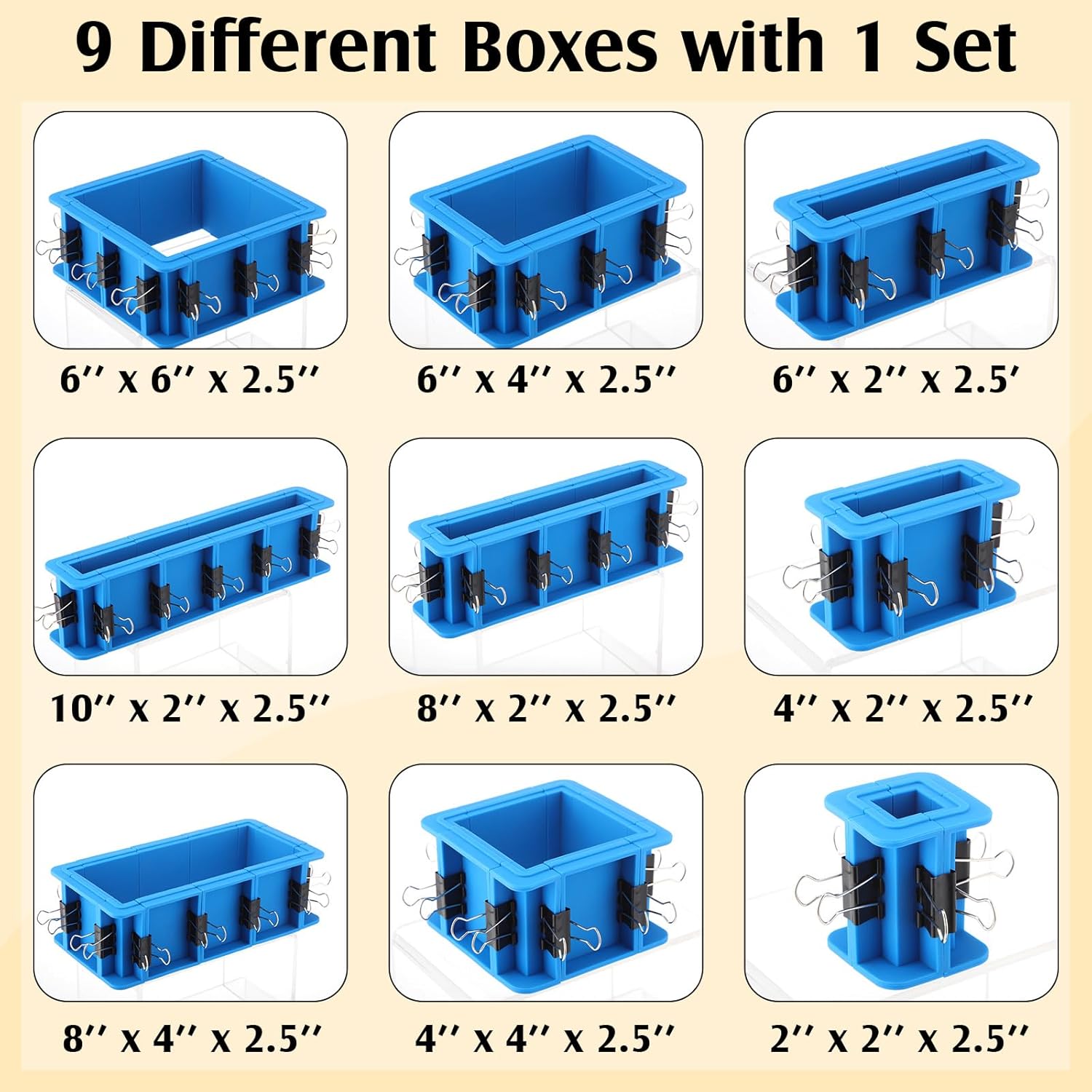 3 Sets Adjustable Mold Housing for Silicone Mold Making Housing Kit Free Combination & Tierable Soap Making Kit for DIY Silicone, Soap, Wax, Candle