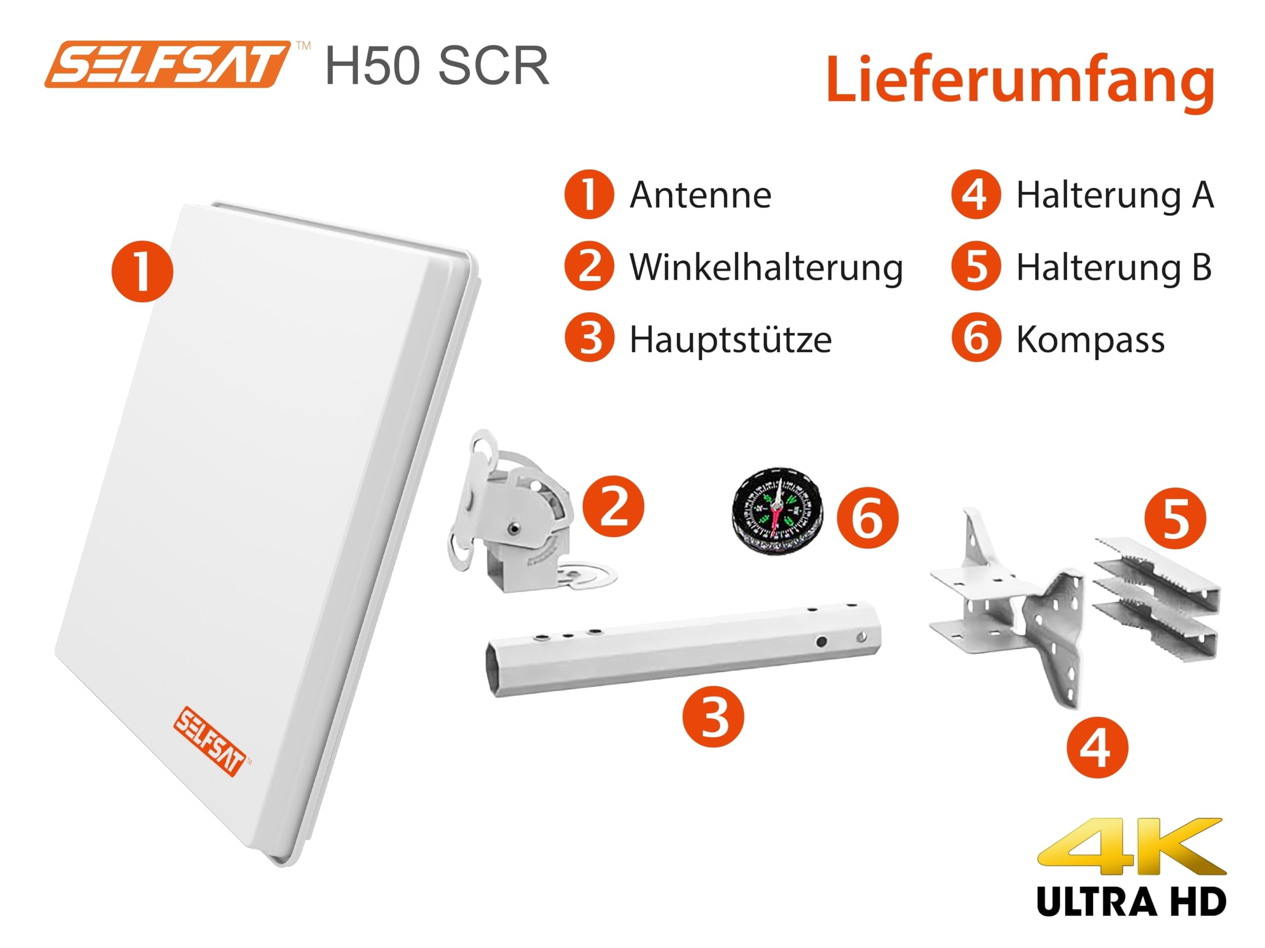 Selfsat H50SCR + Antenne Unicable incl. 2 sorties héritées 6 participants