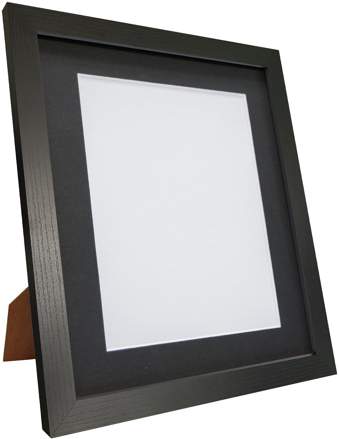 FRAMES BY POST H7 Picture Photo Frame, Black Ash with Black Mount, 10 x 8 Image Size 8 x 6 Inch