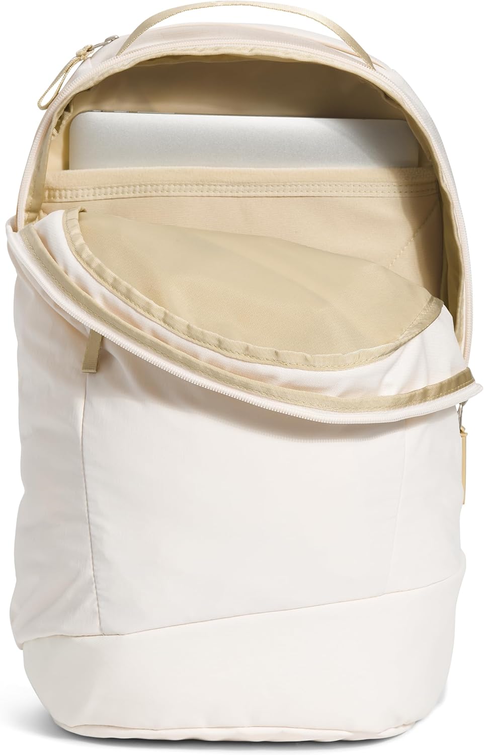 The North Face Women's Isabella 3.0 Backpack | Everyday Travel Bag with 16" Laptop Sleeve, Water-Repellent Finish, Women-Specific Fit, Gardenia White Dark Heather/Gravel-NPF, One Size