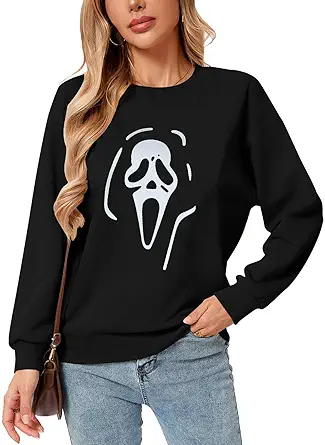 Womens USA Sweatshirt, Long Sleeve Crewneck Pullover with American Flag & Stripes Star Print - Casual Top