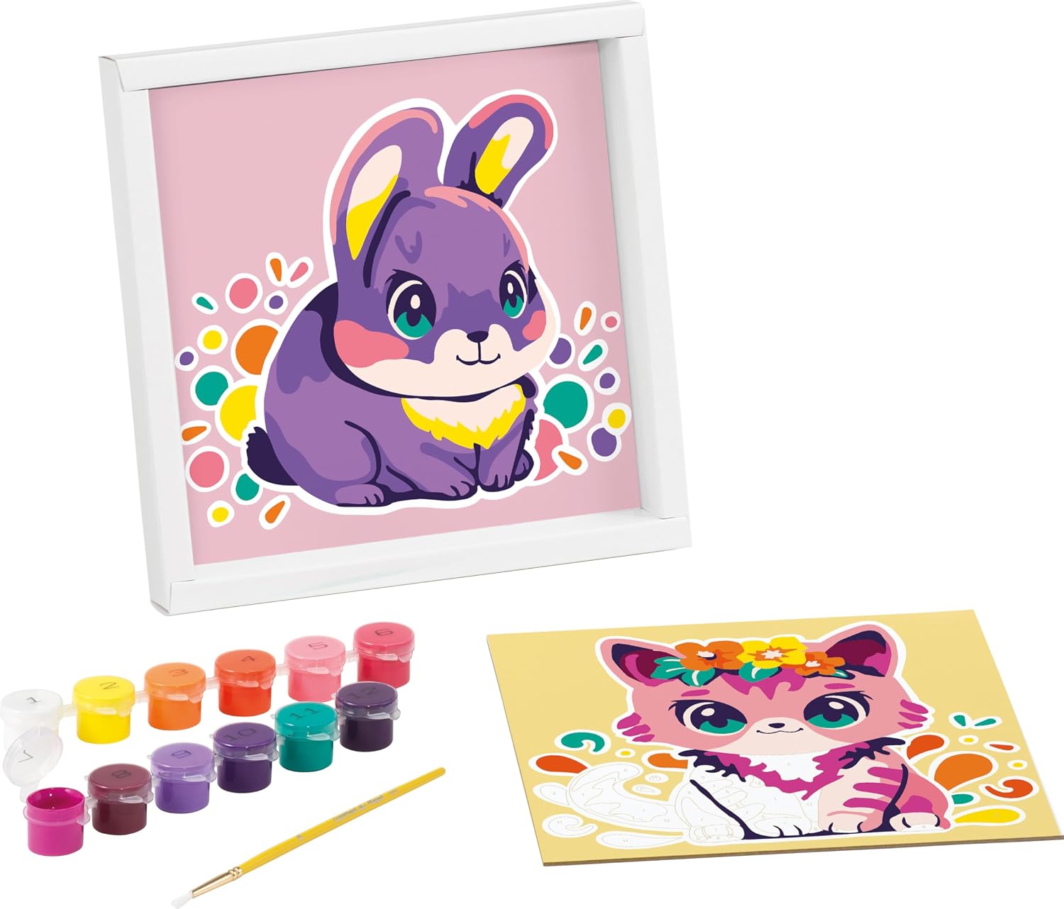 Maped CREATIV - Paint by Numbers - Cat and Rabbit - Painting Activity for Children - Paint by Numbers Kit - Creative Hobbies - Ages 7 and Above