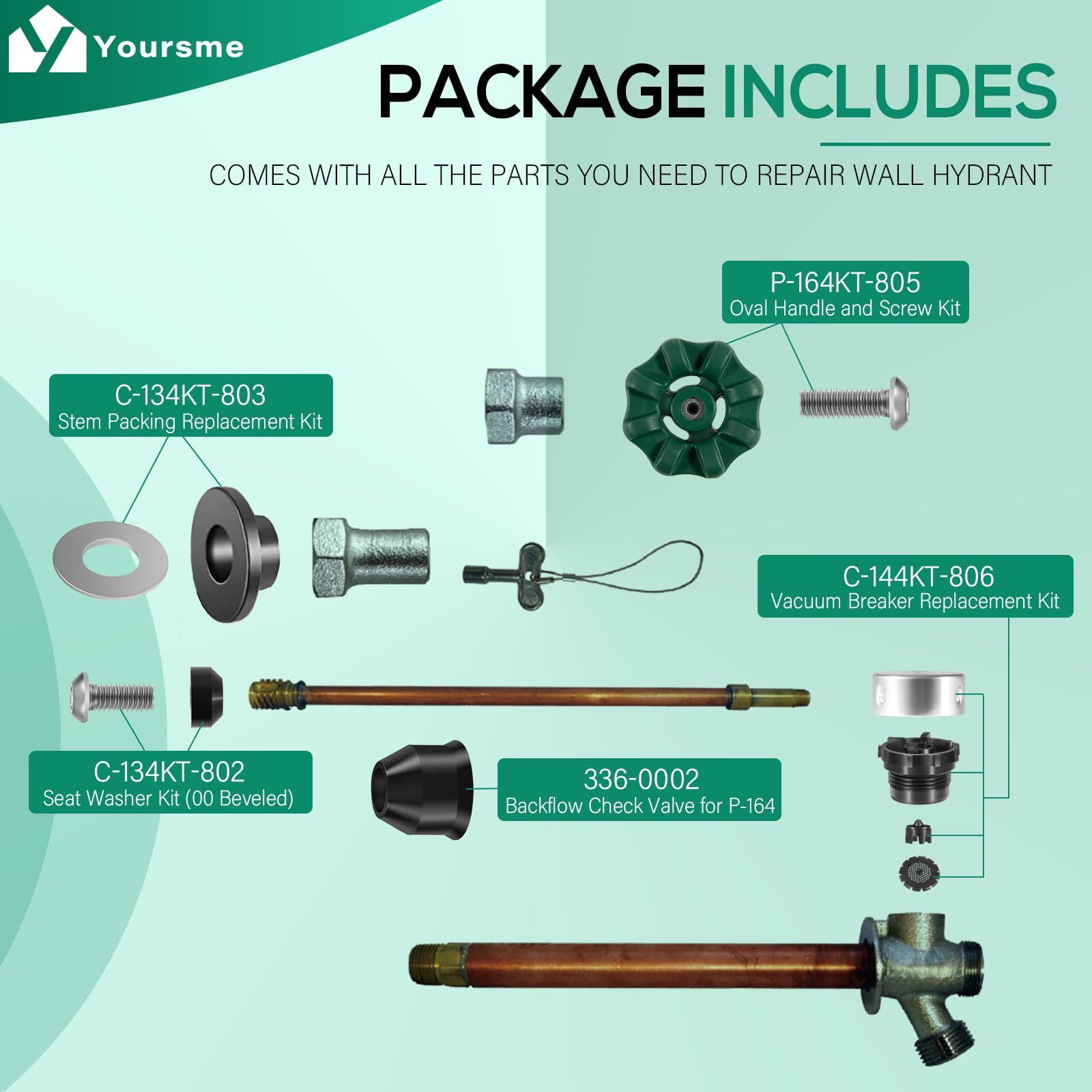 Snapklik.com : P-164KT-807 Complete Wall Hydrant Service Repair Kit For ...