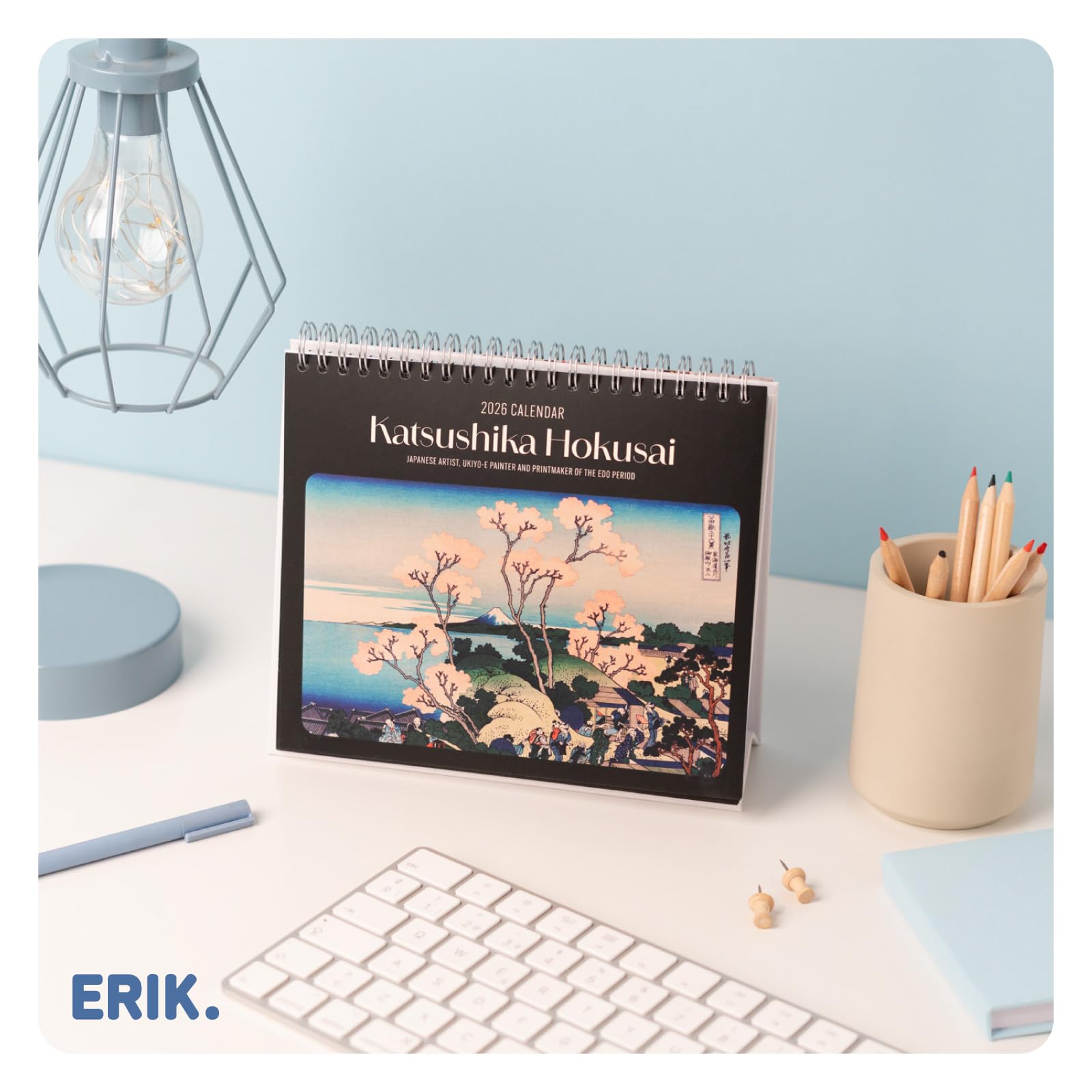 Grupo Erik Desk Calendar 2026 - Hokusai Calendar 2026 Month To View | Monthly Desk Planner, Desktop Gifts Under 10 Pounds | Japanese Art Gifts For Friends