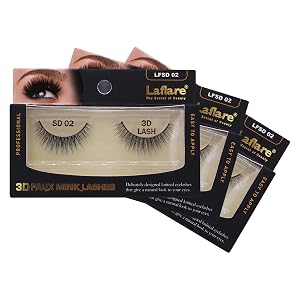 Laflare Silk Lashes 3D FAUX MINK Eyelashes Light Reusable Handmade Natural Looking Professional Easy to Apply Eyelashes in