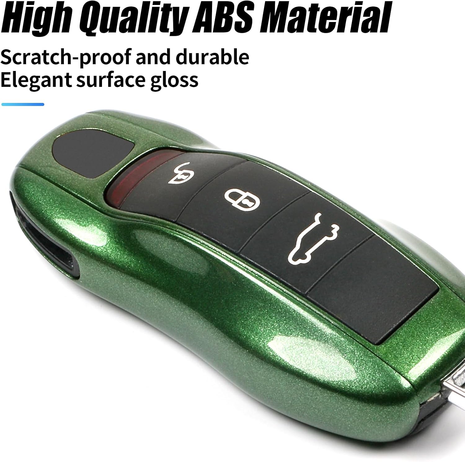 Mamba Green Compatible with Porsche Key Cover for Macan 2014-2024 Cayenne 2011-2017 Panamera 2010-2016 911 2013-2018 718 Boxster 2013-2016 Cayman 2013-2016 Car Remote Key Case Replace - Image 4