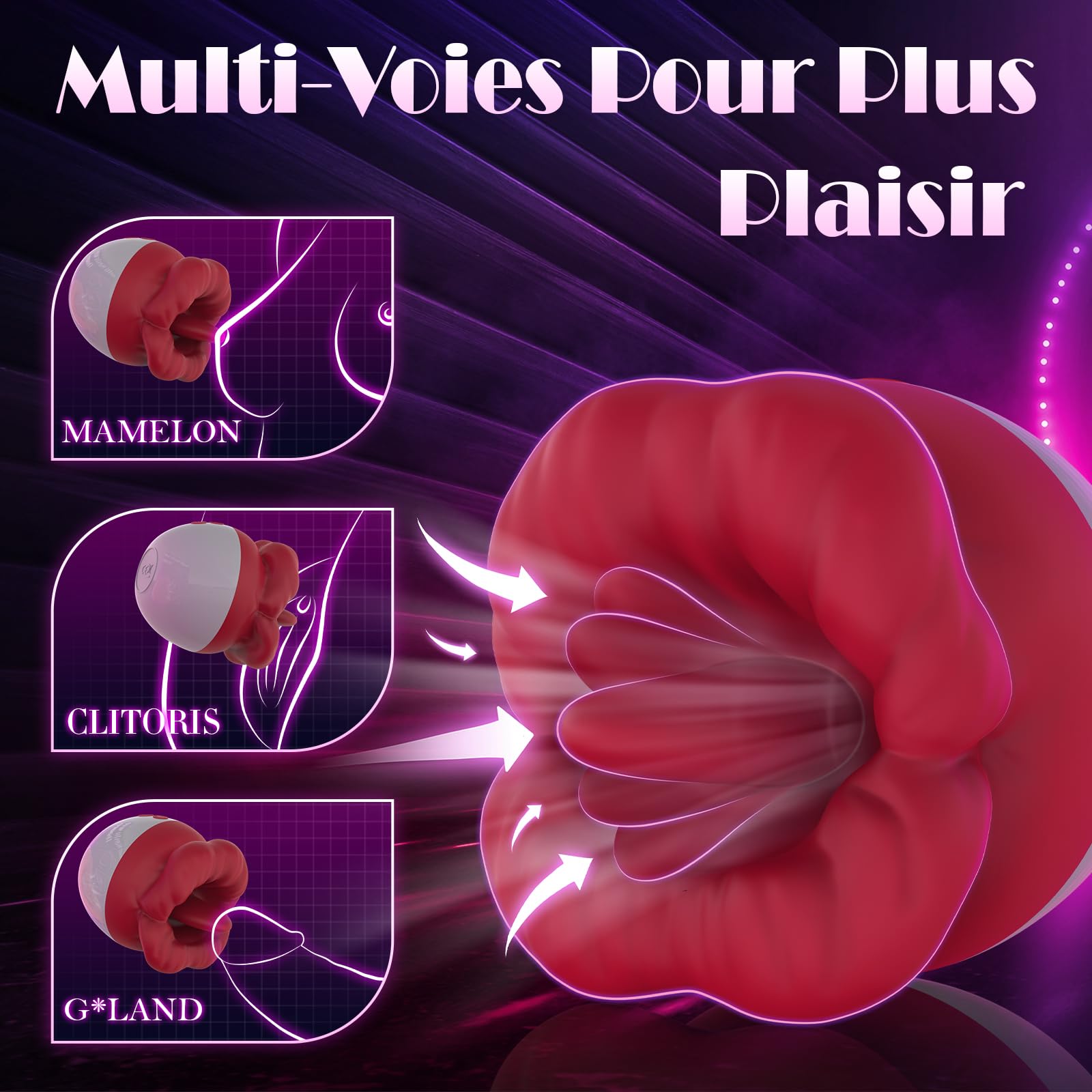 Vibratore Lingua per Donna Sex Toys con 10 Modalità di Vibrazion, Vibratoreper Donna Professionale per Punto G Squirting, Succhia Clitoride per Donna Vibratori Sex Toys per Donna Coppie