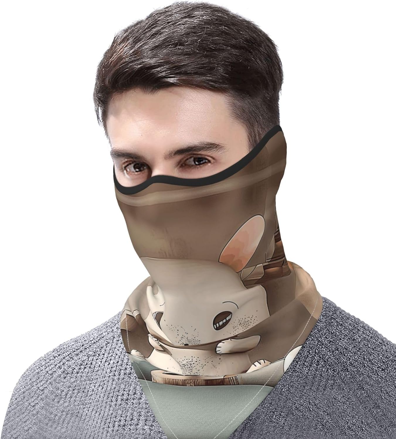Protection Neck Gaiter Face Cover Cute puppet Balaclava Scarf Mask, Windproof Breathable Sun Shield for Men Women, Skiing Hiking Cycling Outdoor Sports