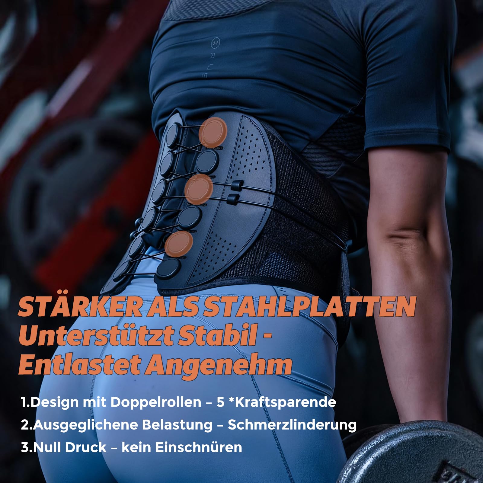 FANZTOOL Rückenstützgürtel mit Bidirektionalem Riemensystem, Atmungsaktive Lendenwirbelstütze, ergonomisch geformt, unisex, flexibel tragbar,für Rückenschmerzen, Ischias, Bandscheibenvorfall, Skoliose