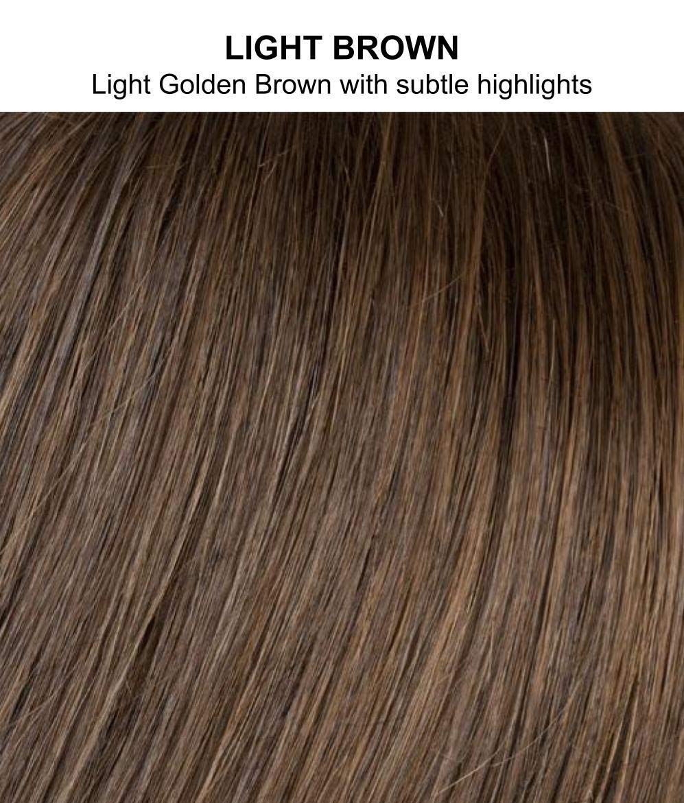 Honesty Wig Color Light Brown - Gabor Wigs 3.5" Short Gentle Waves Sculpted Bangs Excelle Heat Friendly Synthetic Soft Face Framing Bundle MaxWigs Hairloss Booklet