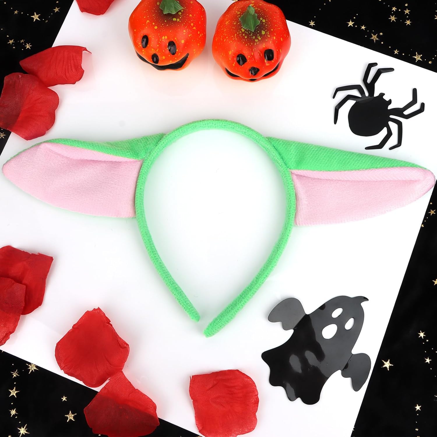 Alien Ears Headband Animal Ears and Horns Headband Adult Plush Cute Ears Headbands Halloween Christmas Festival Theme Party Animal Cosplay Costume Green Headbands for Women - Image 7