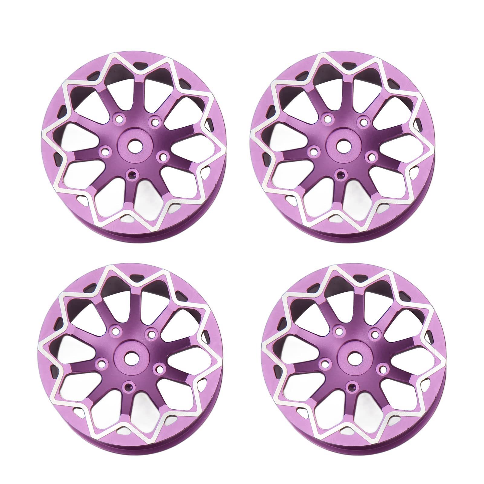 Qinlorgo RC Car Wheel Upgrade Parts for 1/10 Drift Street Racing Car CNC Light RC Wheel Upgrade Purple