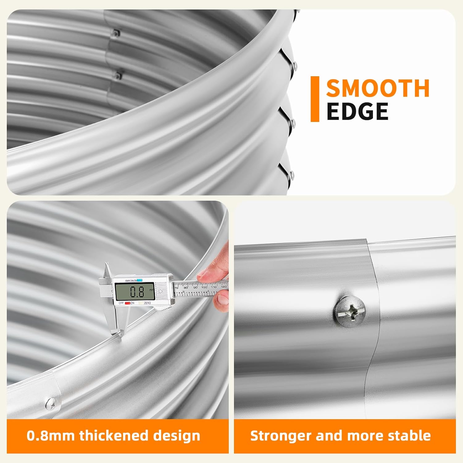 48 inch Fire Pit Ring, 4x4x2FT Galvanized Fire Ring, Wood Burning Fire Pits Ring, Outdoor Fireplace Height 2FT, Round Camp Fire Ring, Bonfire Pit for Camping, Backyard (4x4x2FT)