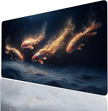 Mouse Pad 36 x 16 x 0.12Inches, Fish Large Mouse Pad Gaming Animal, Waterproof Desk Mat Stitch The Edges, Mousepad Improve Accuracy and Speed, Office Desk Accessories for PC Home Decor Model-07575