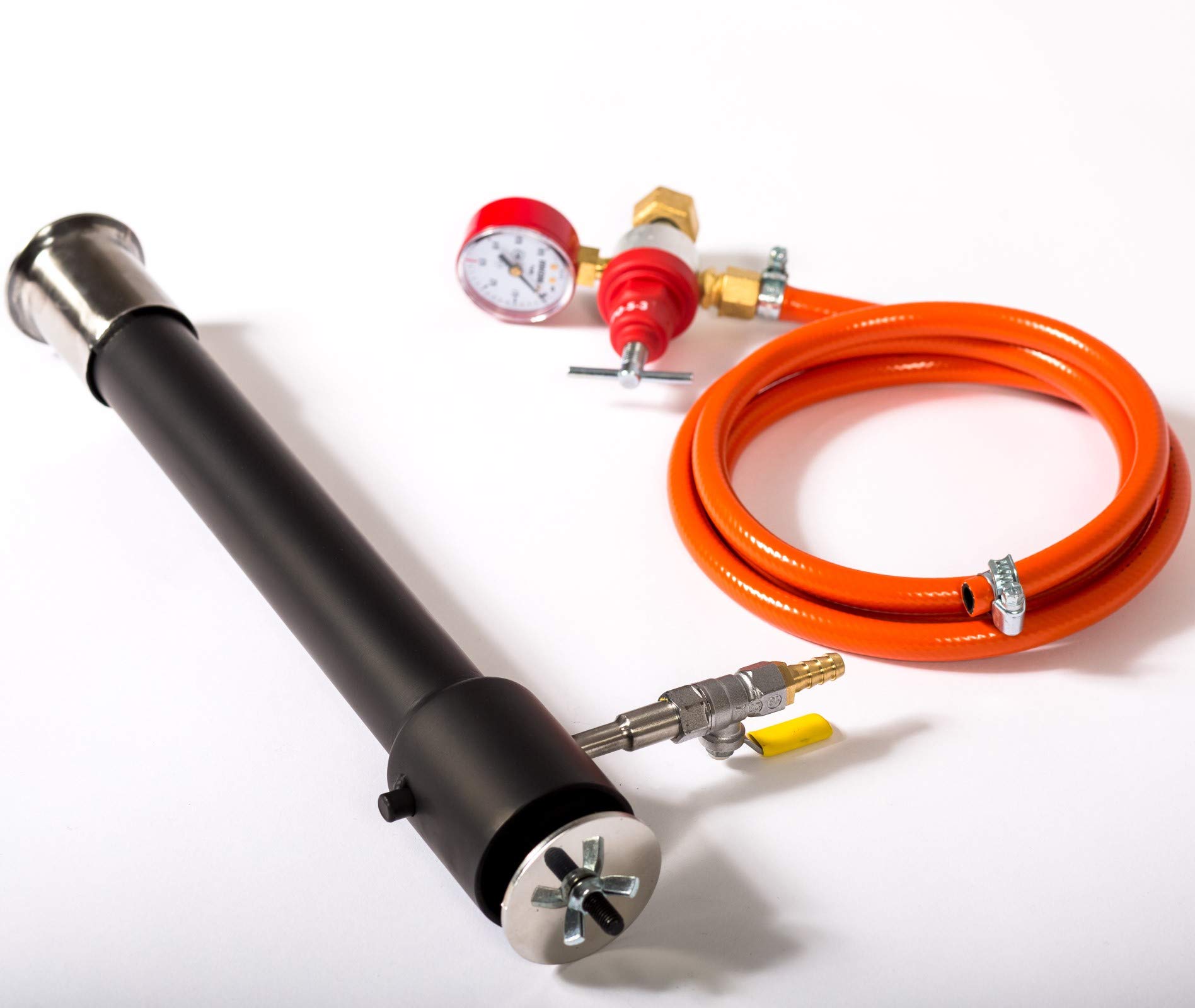 DEVIL-FORGE Gasbrenner DFM (308.000 BTU), Gaskugelhahn, Luftdrossel für Schmiede Gasofen Gasesse Schmiedeofen Hufschmiede Messermacher Metallschmiede Metallschmelzofen, Butan, Propan, LPG, Gas Burner