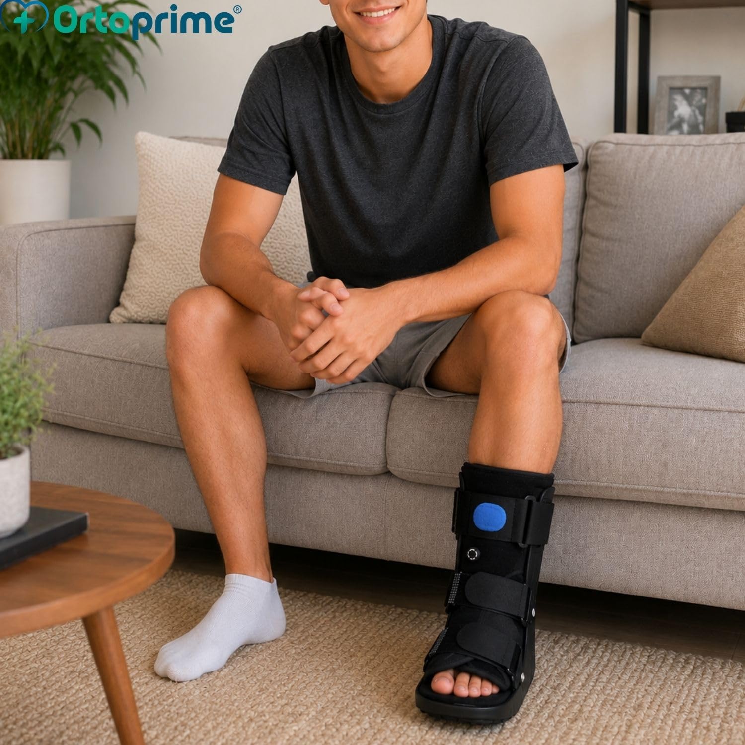 OrtoPrime Bota Walker Corta Fija BILATERAL con CÁMARA DE AIRE Walker Bota Ortopedica Esguince Tobillo - Bota Ortopedica Walker UNISEX Bota Fractura Inmovilizadora de Tobillo NEUMÁTICA (S 35-39)