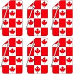 6 Pack Luggage Tags, OIFEN Silicone Travel Suitcase Baggage tag Canada Bag Labels with Name Card Privacy Protection (Checked Maple Leaf)