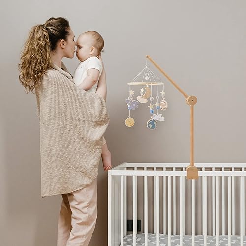 Miniatura 2 de Brazo móvil para cuna de bebé  Soporte de madera para cuna de bebé ajustable en altura para colgar accesorio de cuna para decoración de guardería