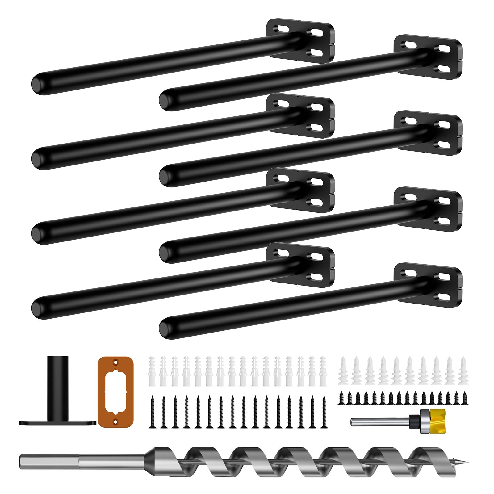 6pcs Wall Shelf Brackets Heavy Duty Floating Shelf Bracket Hidden,Invisible Black Shelving Brackets Decorative Floating Shelf Hardware Heavy Duty,Metal Shelf Support Bracket(6"-6pcs) — Amazon image 9
