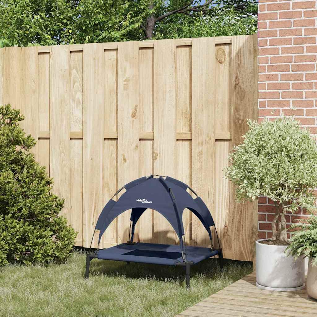 Cuccia per cani in acciaio, 76 x 62 x 70,5 cm, letto rialzato per interni ed esterni, antiscivolo e traspirante, ideale per cuccioli, anziani e un accogliente posto per dormire
