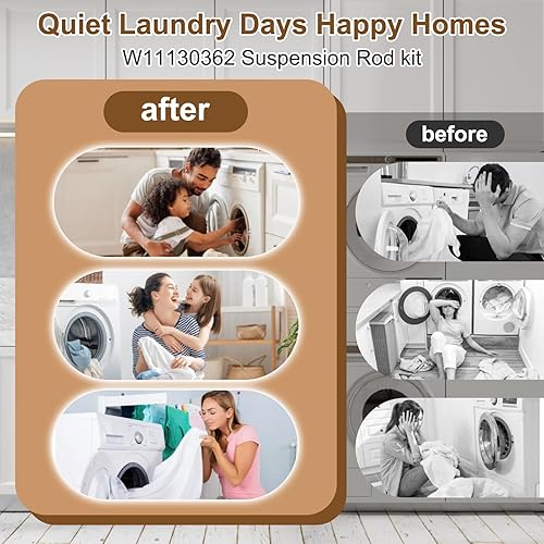 Miniatura 4 de W11130362 MVWX655DW1 SWTW5000DW2 WTW5000DW3 WTW5000DW1 Kit de varilla de suspensión para lavadora Whirlpool Maytag Kenmore Crosley MVWC565FW2