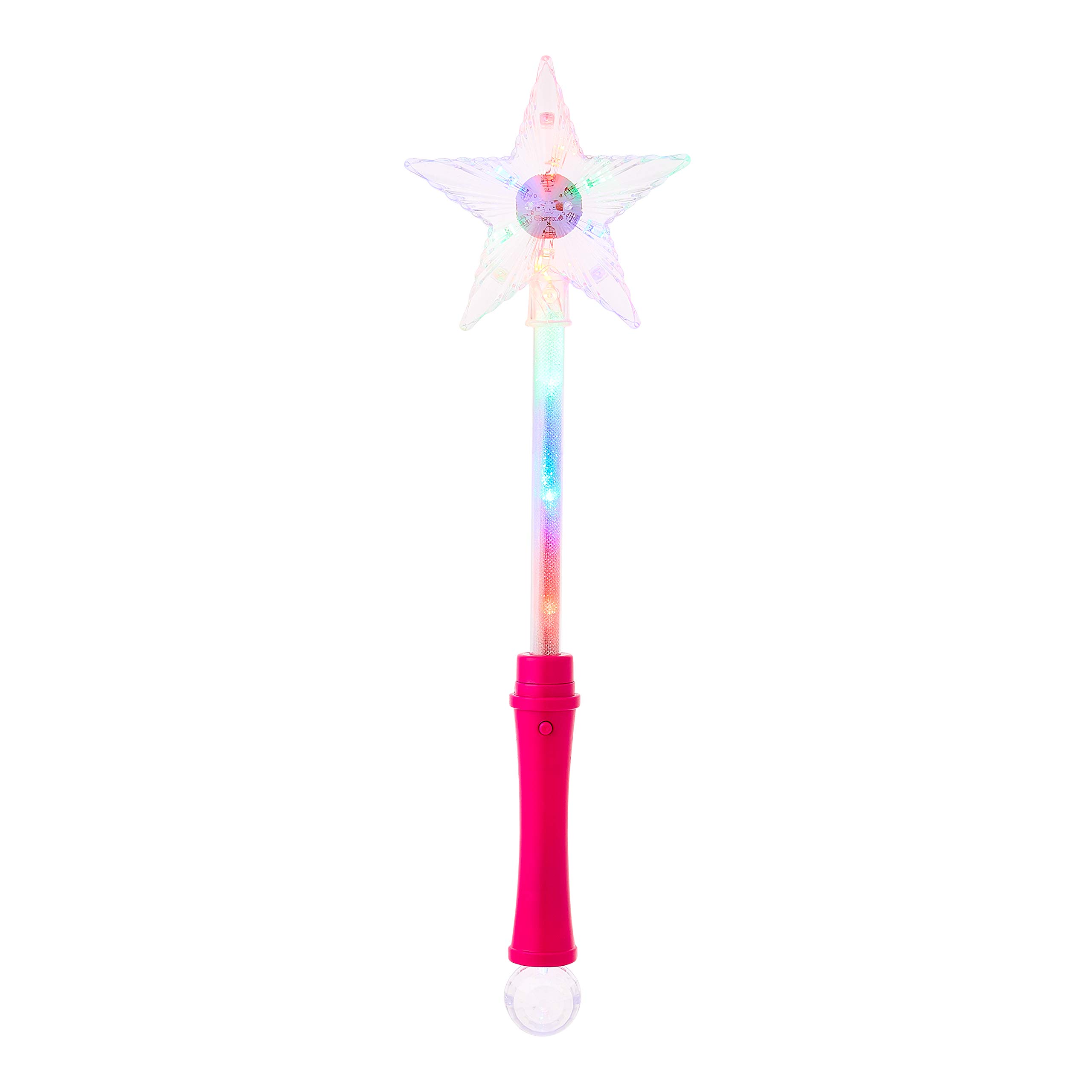 Pack of 2 Pink Light Up LED Wand Star Light Flashing Wand Fairy Light Princess Toys Premium Magic Wand Kids Light Up Star Wand Ideal Party Favours Princess Parties Toy Wand Disco Ball Light Up Wand — image 1