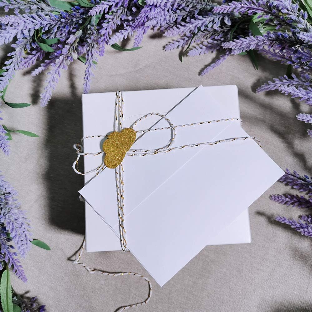 Supla 150 Pcs Bulk A6 Invitation Envelopes in White Peel & Seal Self-Seal 4 3/4 x 6 1/2 Envelopes 95lbs. Paper Stock for Wedding Holiday Invitation Mailing 4 x 6 Photo Greeting Cards