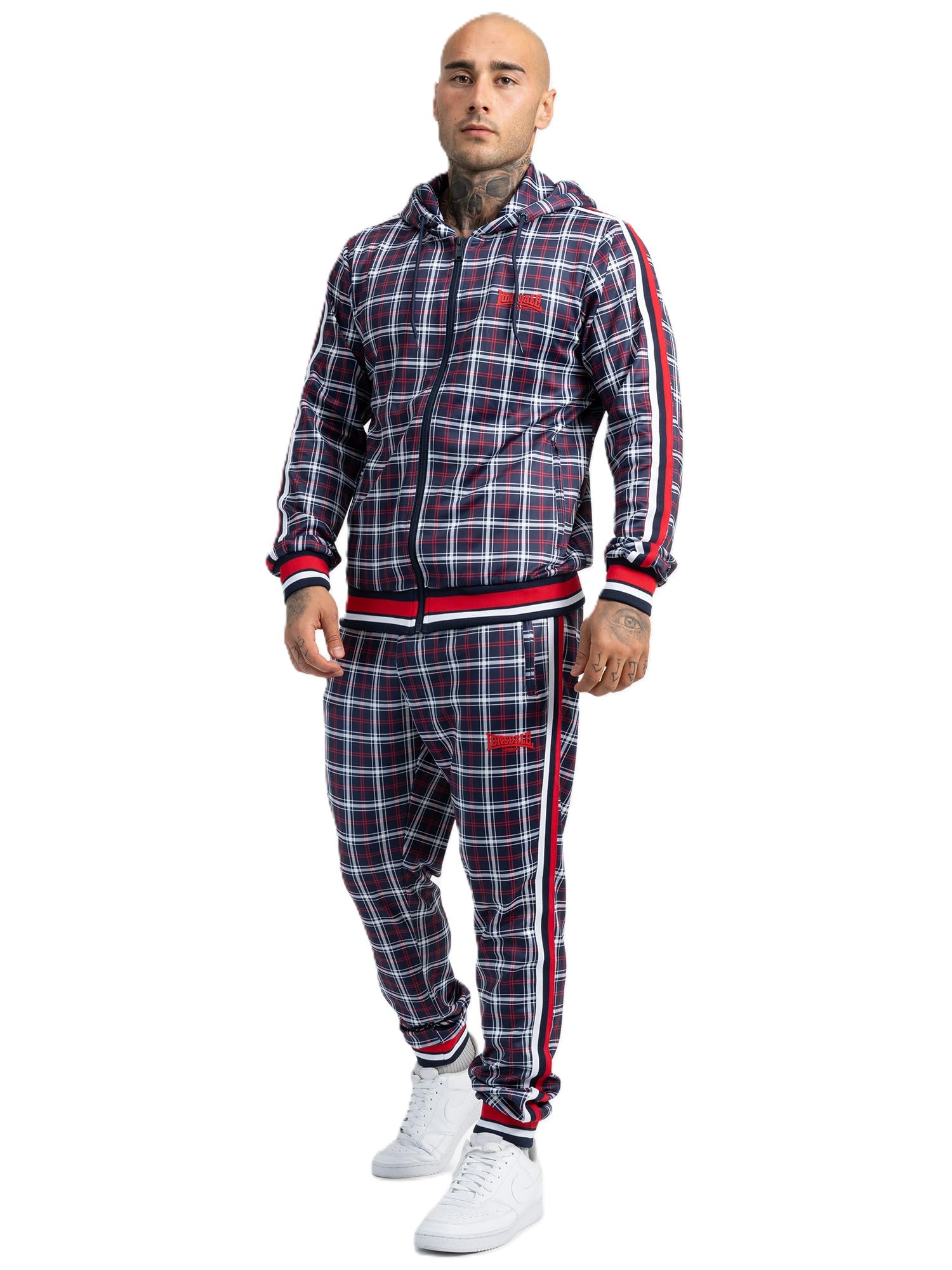 Lonsdale Men's ORBOST Track suit, Azul marino/rojo/blanco,