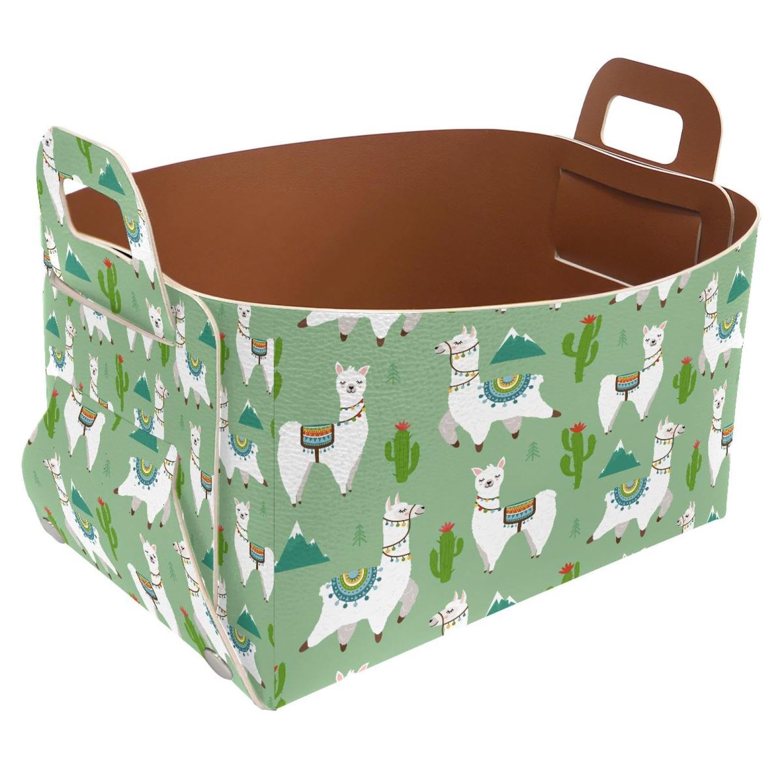 Panier de rangement bébé motif alpaga pour organiser la chambre d'enfant avec style