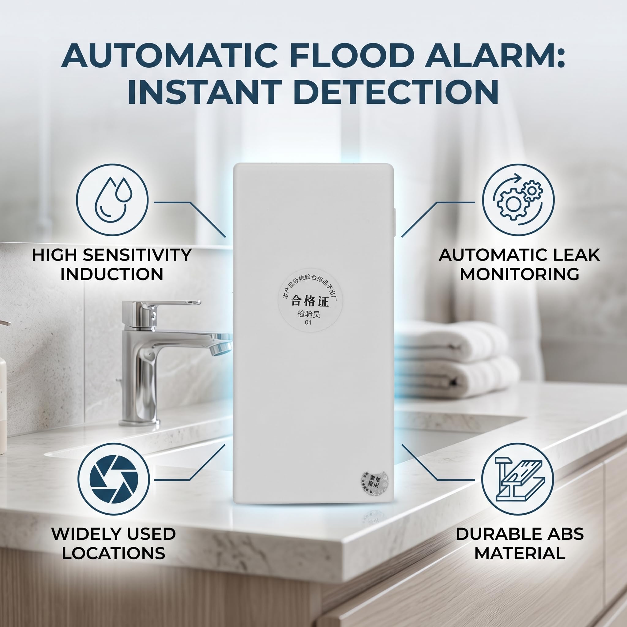 Topvico Zigbee Hub Detecteur Deau Idealny Security Alarme De Fuite D Eau Sew, 120Db Security Alarm Przekroczenia Poziomu Wody Czujnik Alarmu Wycieku System Alarmowy Poziomu Wody