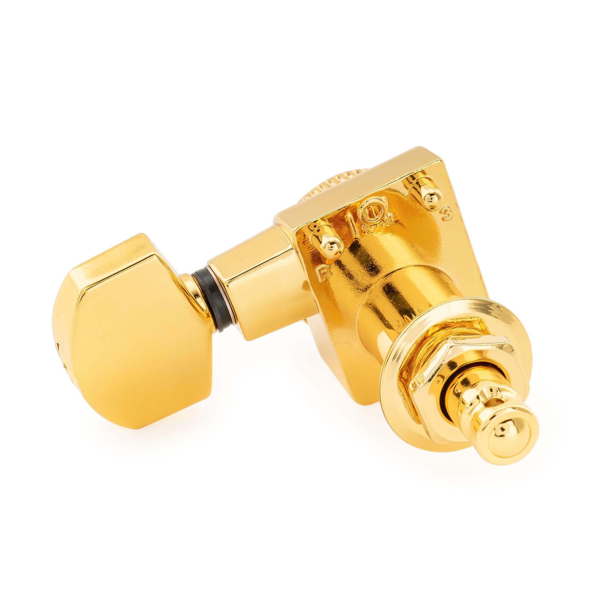Musiclily Pro 6 en Ligne 2-Pin Mécaniques à Blocage 18:1 Ratio Locking Tuners avec Bouton Hex pour Guitare électrique Fender Strat Tele, Doré