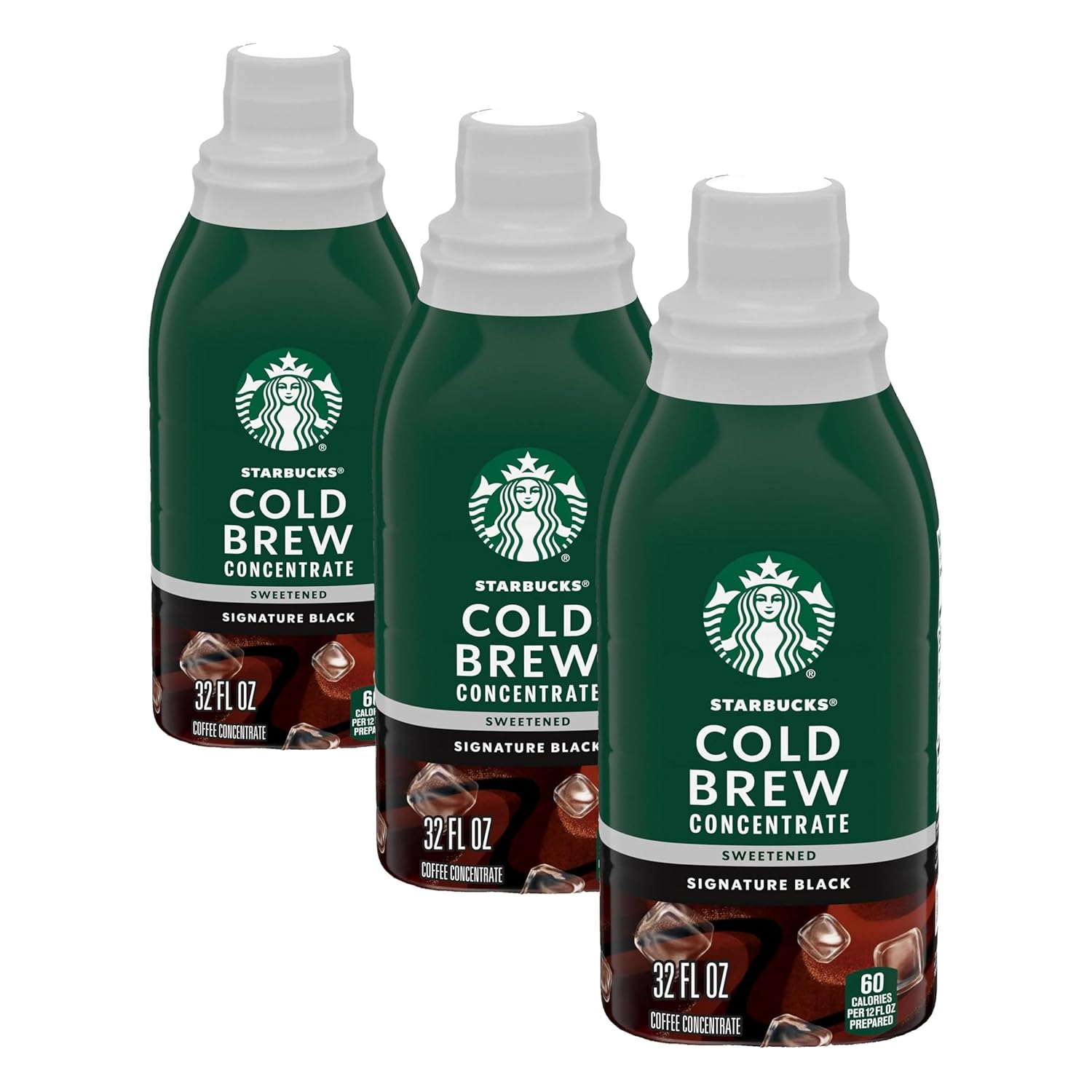 Starbucks Cold Brew Coffee Concentrate, Sweetened Signature Black Iced Coffee, 32 fl oz (Pack of 3)