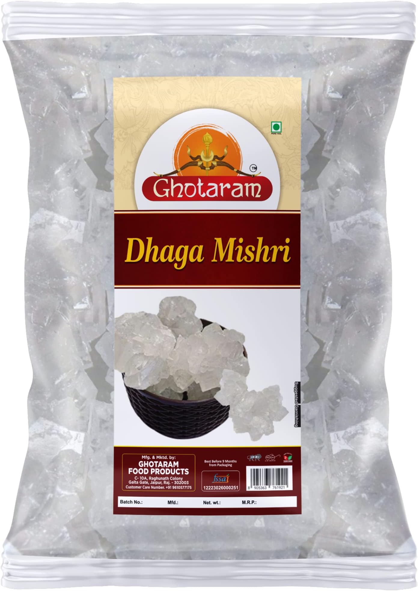 Ghotaram Rajawadi Mishri Dhaga Sugar Thread (Dhaga Mishri) Candy Thread, Dhaga Mishri, Pure Thread Crystal, Rock Sugar, Dhaga Mishri, Dhaga Misri, Kuja Mishri, Kooza Misri, Mishari-240g