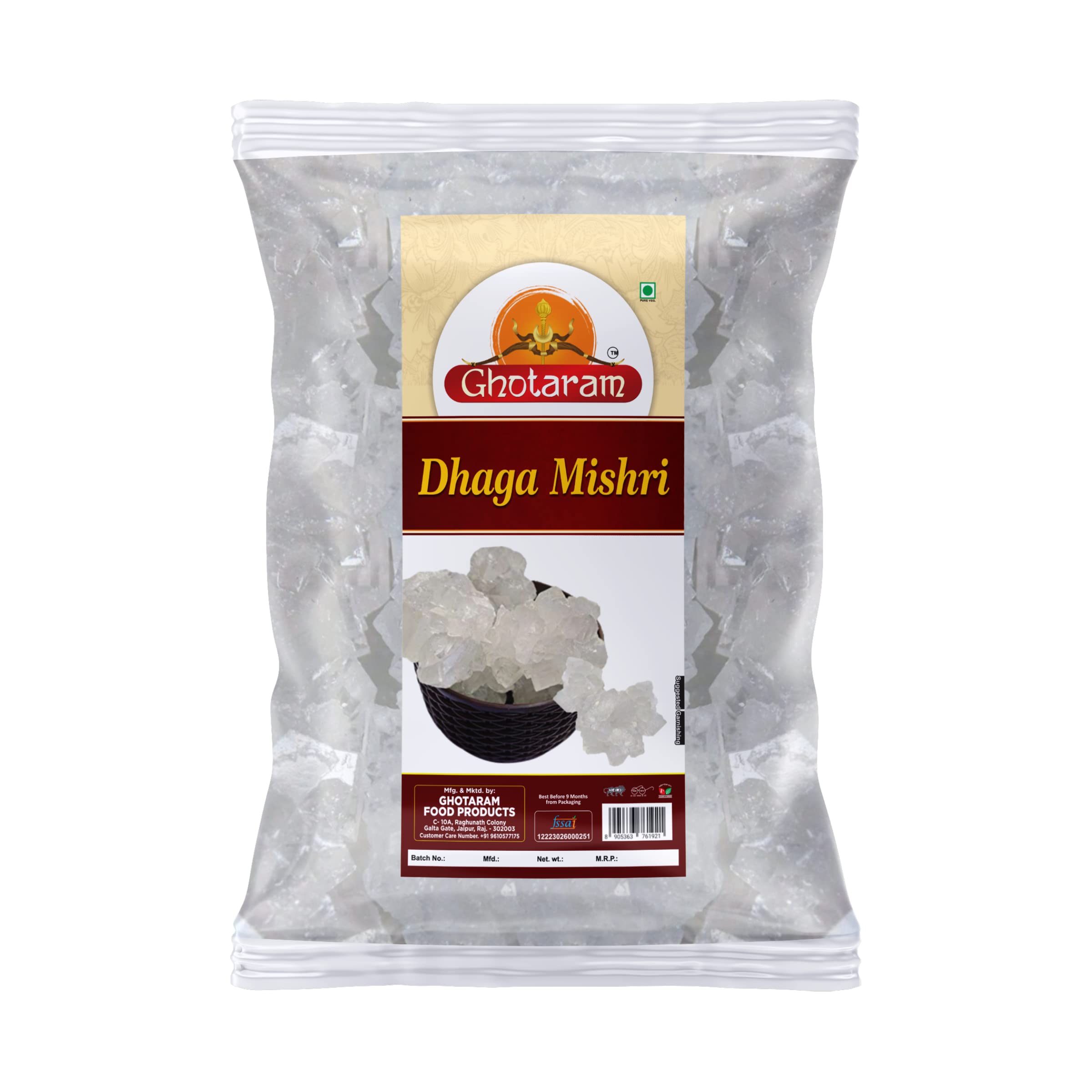 Ghotaram Rajawadi Mishri Dhaga Sugar Thread (Dhaga Mishri) Candy Thread, Dhaga Mishri, Pure Thread Crystal, Rock Sugar, Dhaga Mishri, Dhaga Misri, Kuja Mishri, Kooza Misri, Mishari-240g