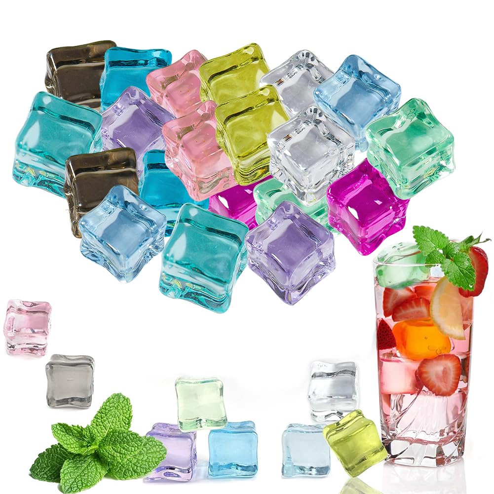 Eiswrfel Wiederverwendbar,Plastik Eiswrfel,20 Eiswrfel in tollen  Farben,Wiederverwendbare Eiswrfel,Party-Eiswrfel zum Khlen von Getrnken  : Amazon.de: Lebensmittel & Getrnke