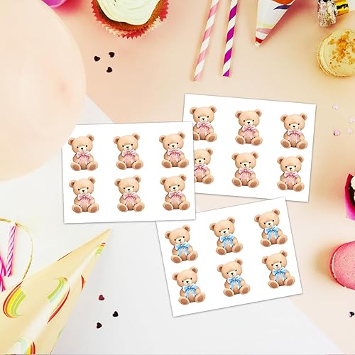 Miniatura 10 de Suministros para fiesta de revelación de género para bebé, juegos de revelación de género, tablero de votación con soporte, 48 calcomanías de oso