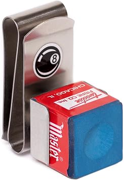 OKKO Metal Magnetic Billiard Pool Cue Chalk Holder + 1 pc of Master Chalk