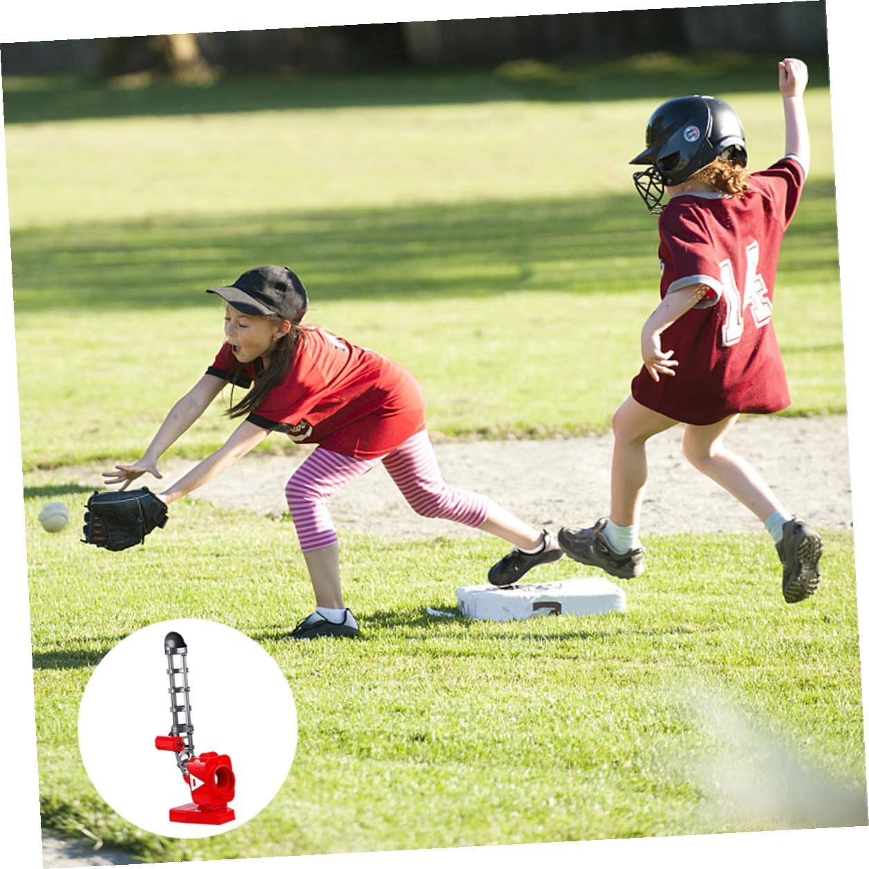 Automatic Outdoor Baseball Trainer Machine with Safe Balls Seconds Serving Interval Portable Baseball Pitching for Batting Skill and Coordination Practice