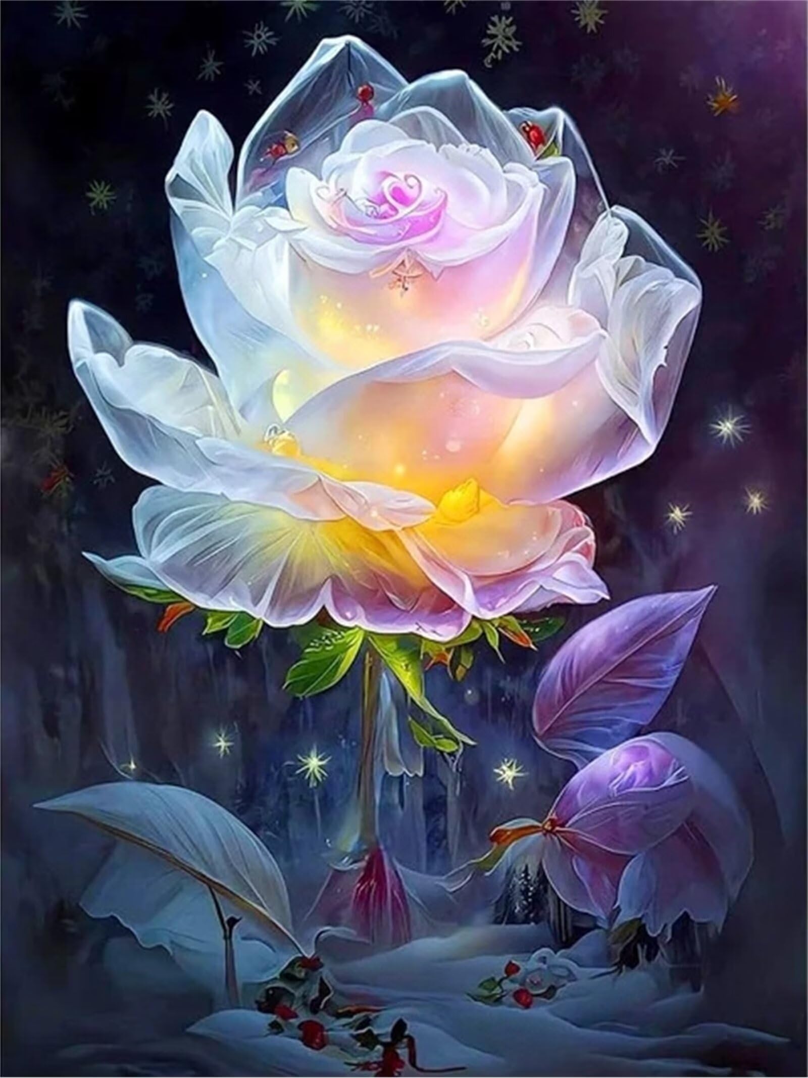 Kit De Peinture Diamant 5D Pour Adultes, Fond Blanc Musique Awesocrafts à Faire Soi-même, Peinture Strass En Cristal Par Diamonds Cross Stitch (verre De Vin