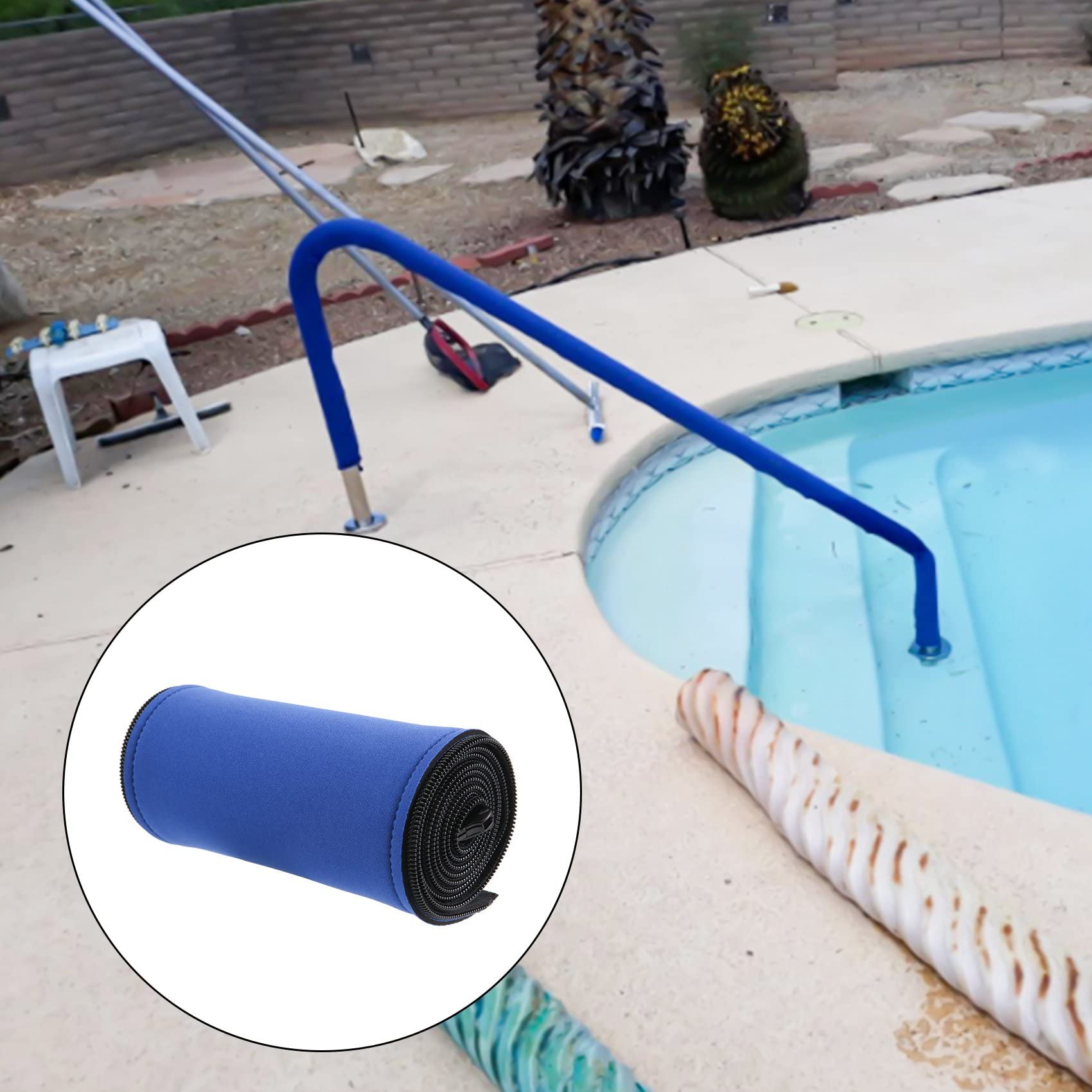Joasaca Pool Railing Covers-4 Feet Zippered Swimming Pool Handrail Covers-Hand Grip Rail Slip Cover for Pool Ladder Handles - Image 4