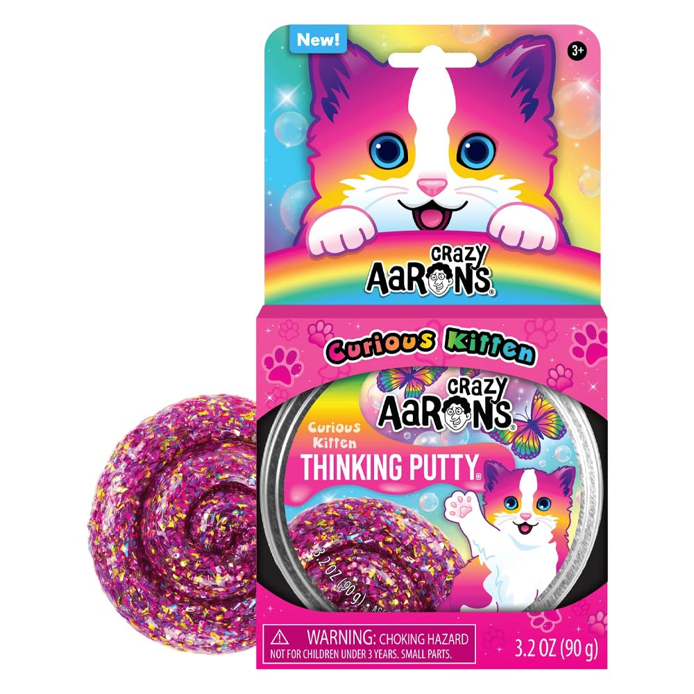Crazy Aaron's Trendsetters Putty Pets Curious Kitten UK Safe